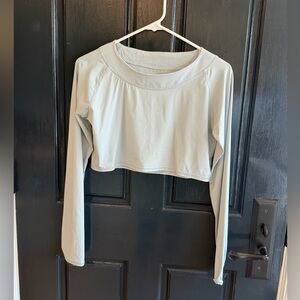 Women's Light Blue UV  Long Sleeve Crop Top